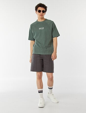 Camiseta de manga corta raglán estampada