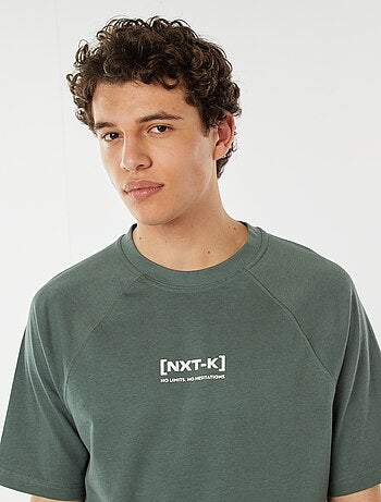 Camiseta de manga corta raglán estampada