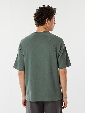 Camiseta de manga corta raglán estampada
