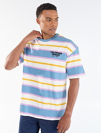Camiseta de manga corta rayada