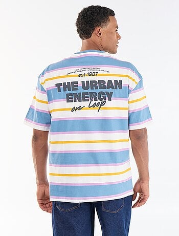 Camiseta de manga corta rayada