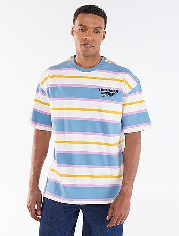 Camiseta de manga corta rayada