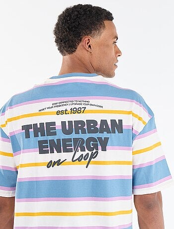 Camiseta de manga corta rayada