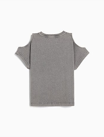 Camiseta de manga corta recortada, MO Fashion