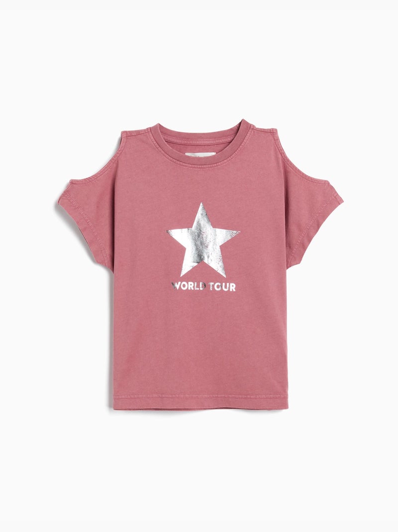 Camiseta de manga corta recortada, MO Fashion Rosa - Kiabi