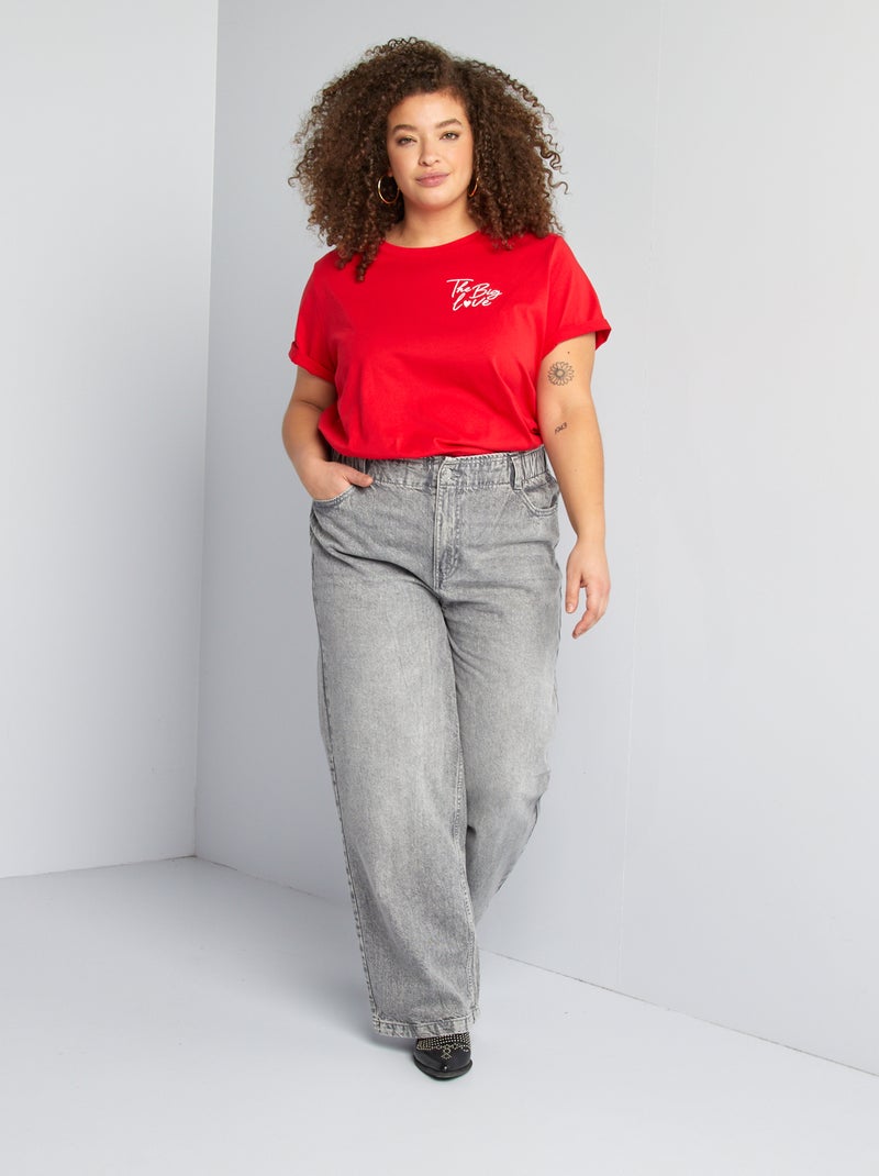Camiseta de manga corta ROJO - Kiabi
