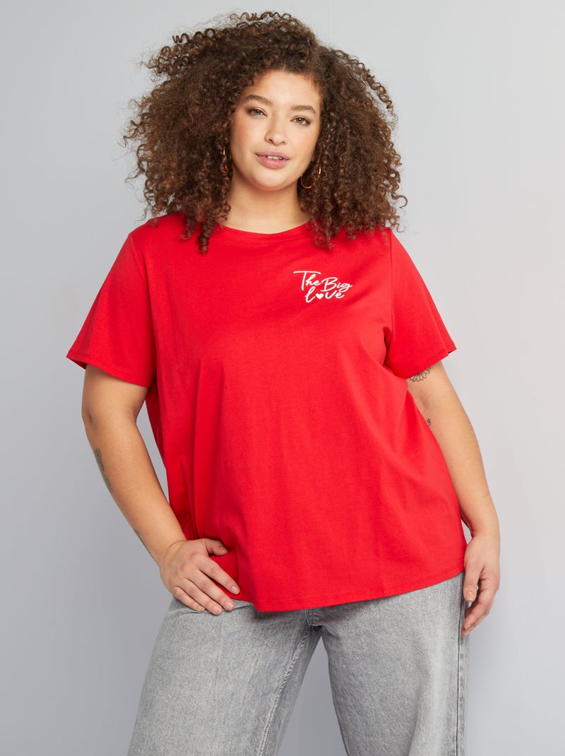 Camiseta de manga corta ROJO - Kiabi