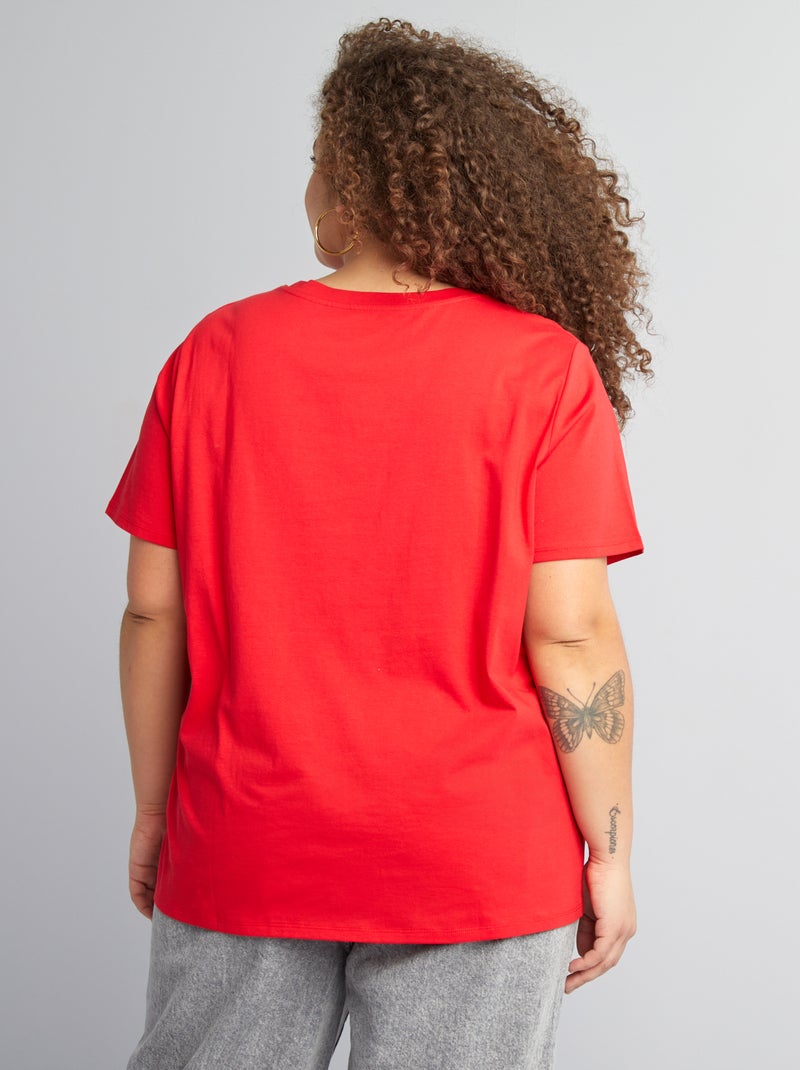 Camiseta de manga corta ROJO - Kiabi