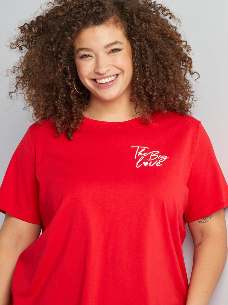 Camiseta de manga corta ROJO - Kiabi