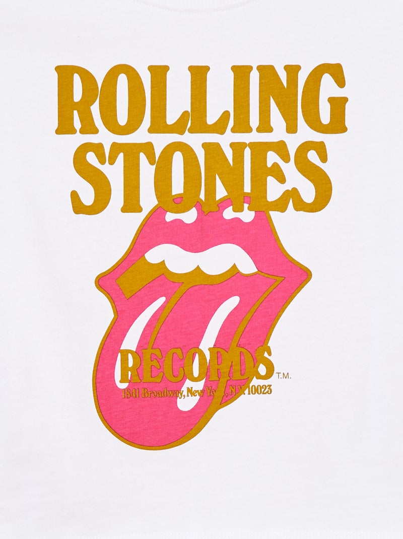 Camiseta de manga corta 'Rolling Stones' blanco - Kiabi
