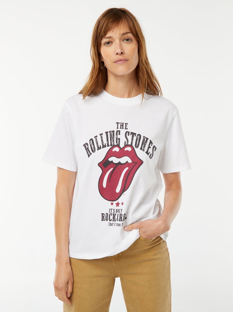 Camiseta de manga corta 'Rolling Stones' BLANCO - Kiabi