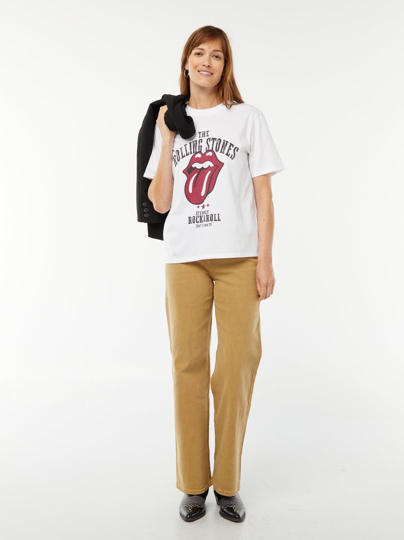 Camiseta de manga corta 'Rolling Stones' BLANCO - Kiabi