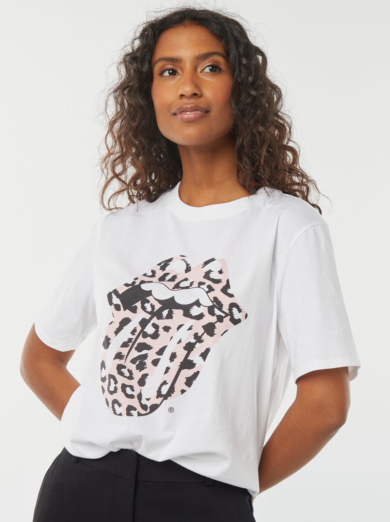 Camiseta de manga corta 'Rolling Stones' BLANCO - Kiabi