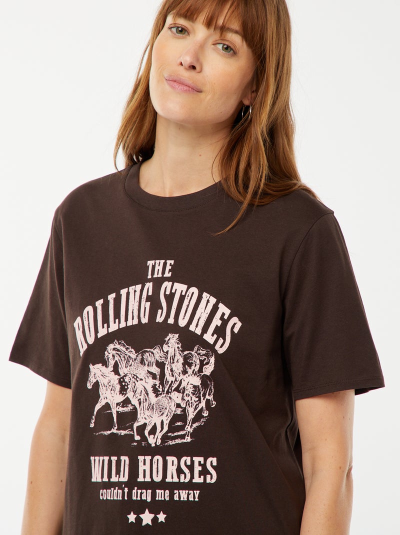 Camiseta de manga corta 'Rolling Stones' MARRON - Kiabi