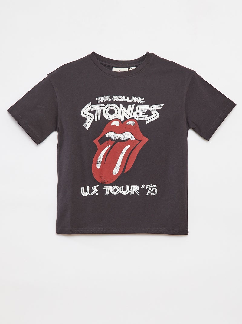 Camiseta de manga corta 'Rolling Stones' NEGRO - Kiabi