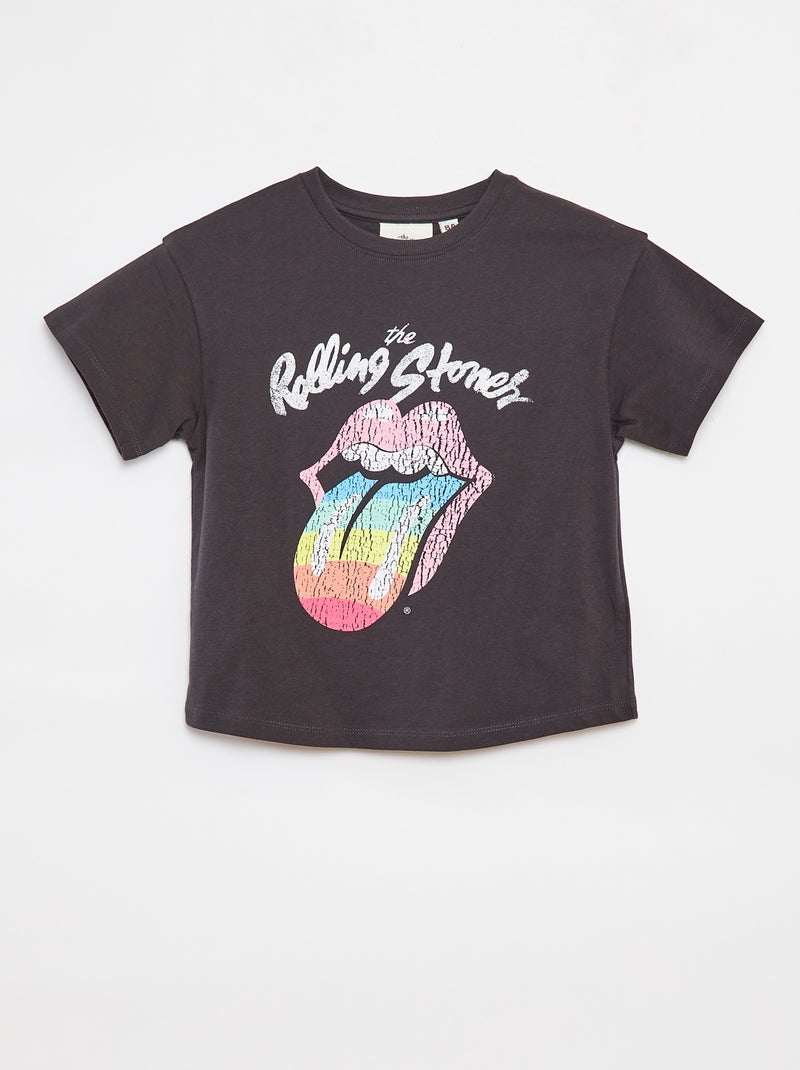 Camiseta de manga corta 'Rolling Stones' NEGRO - Kiabi