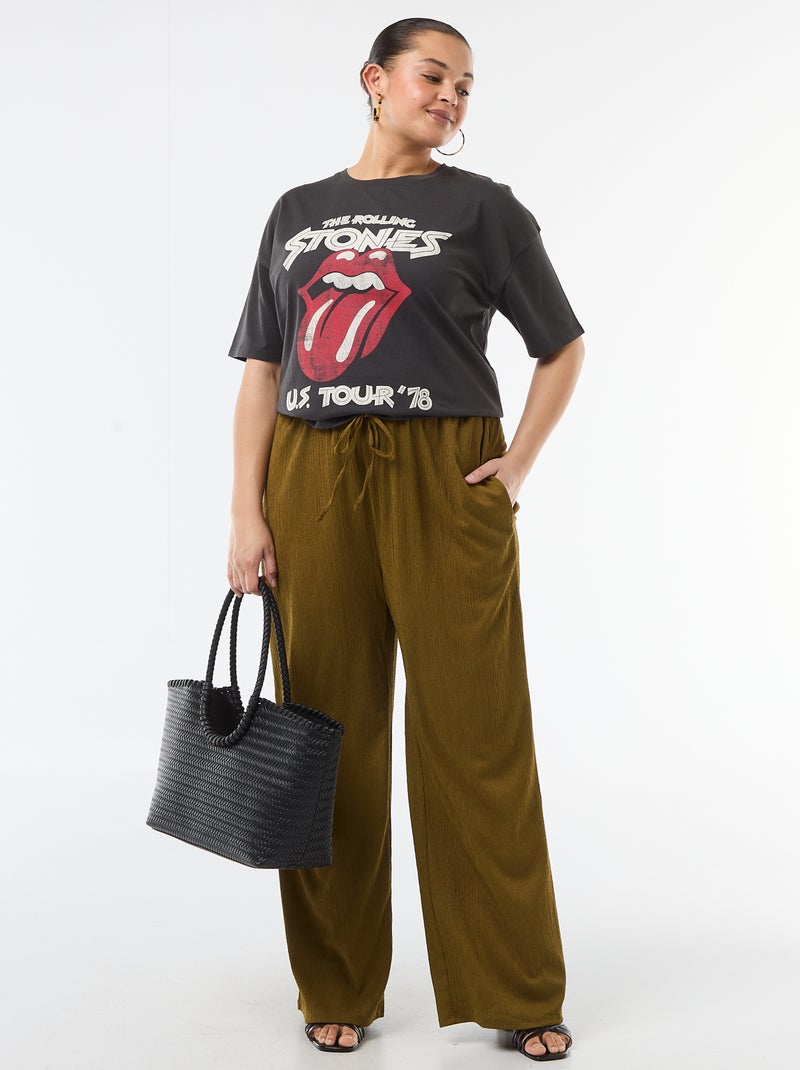 Camiseta de manga corta 'Rolling Stones' Negro - Kiabi
