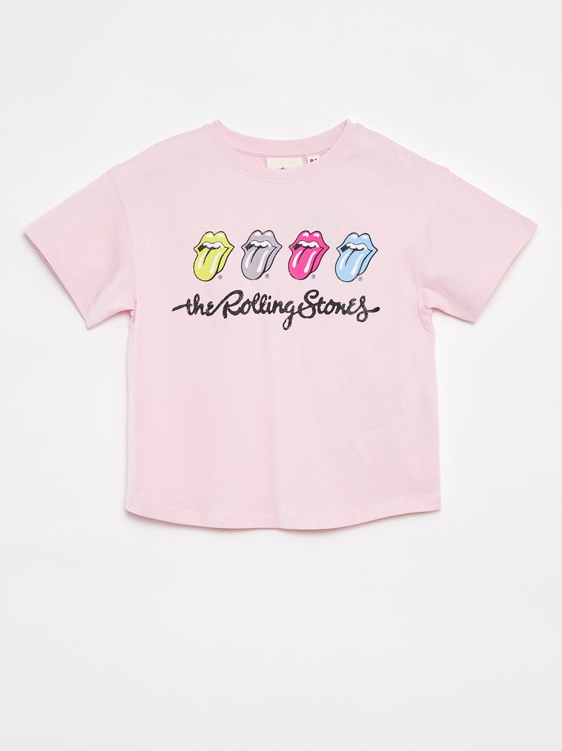Camiseta de manga corta 'Rolling Stones' ROSA - Kiabi