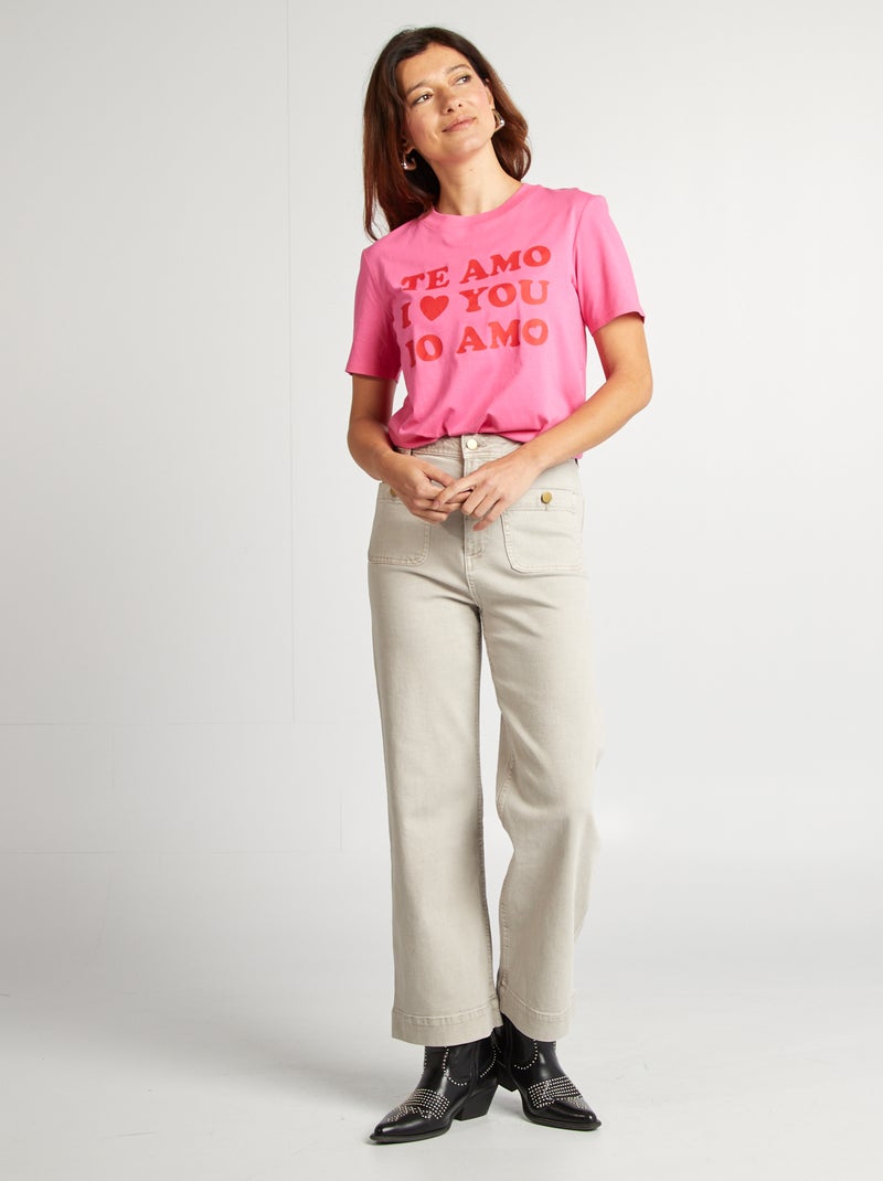 Camiseta de manga corta ROSA - Kiabi