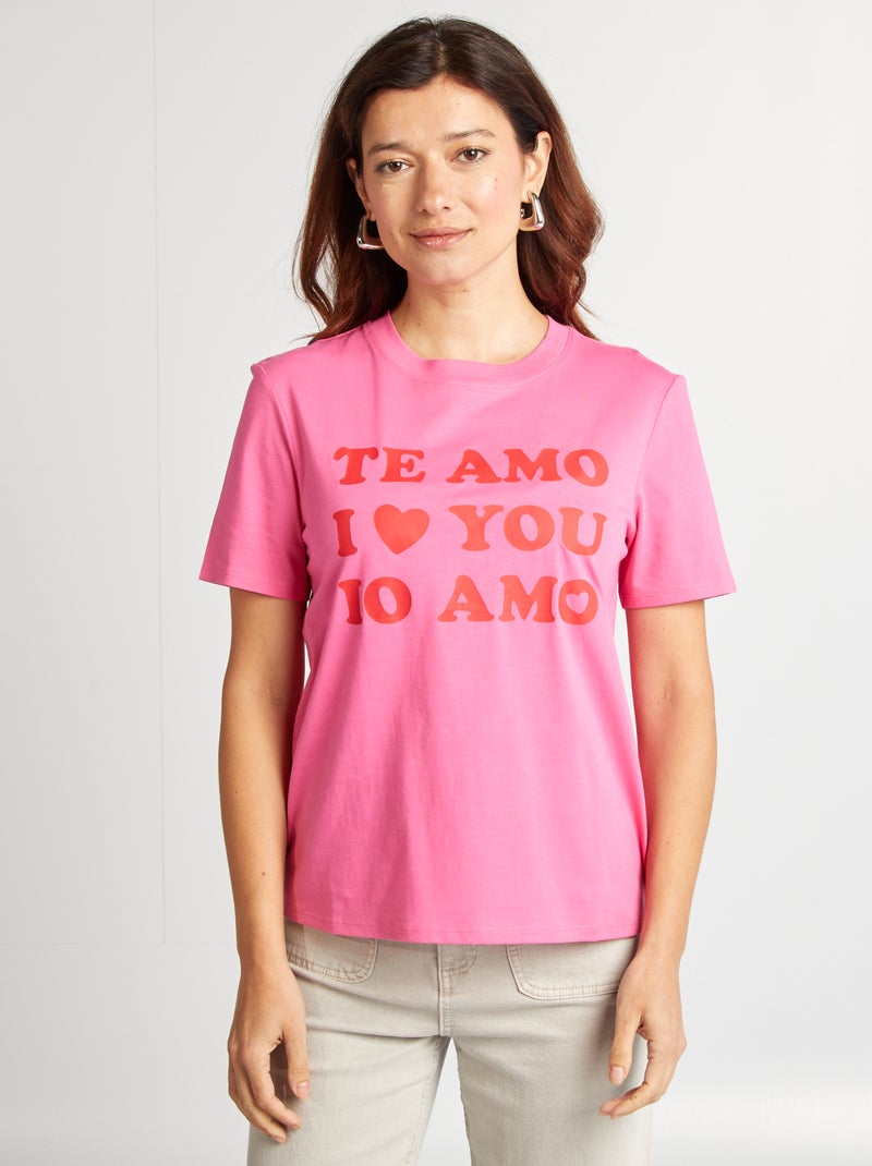 Camiseta de manga corta ROSA - Kiabi