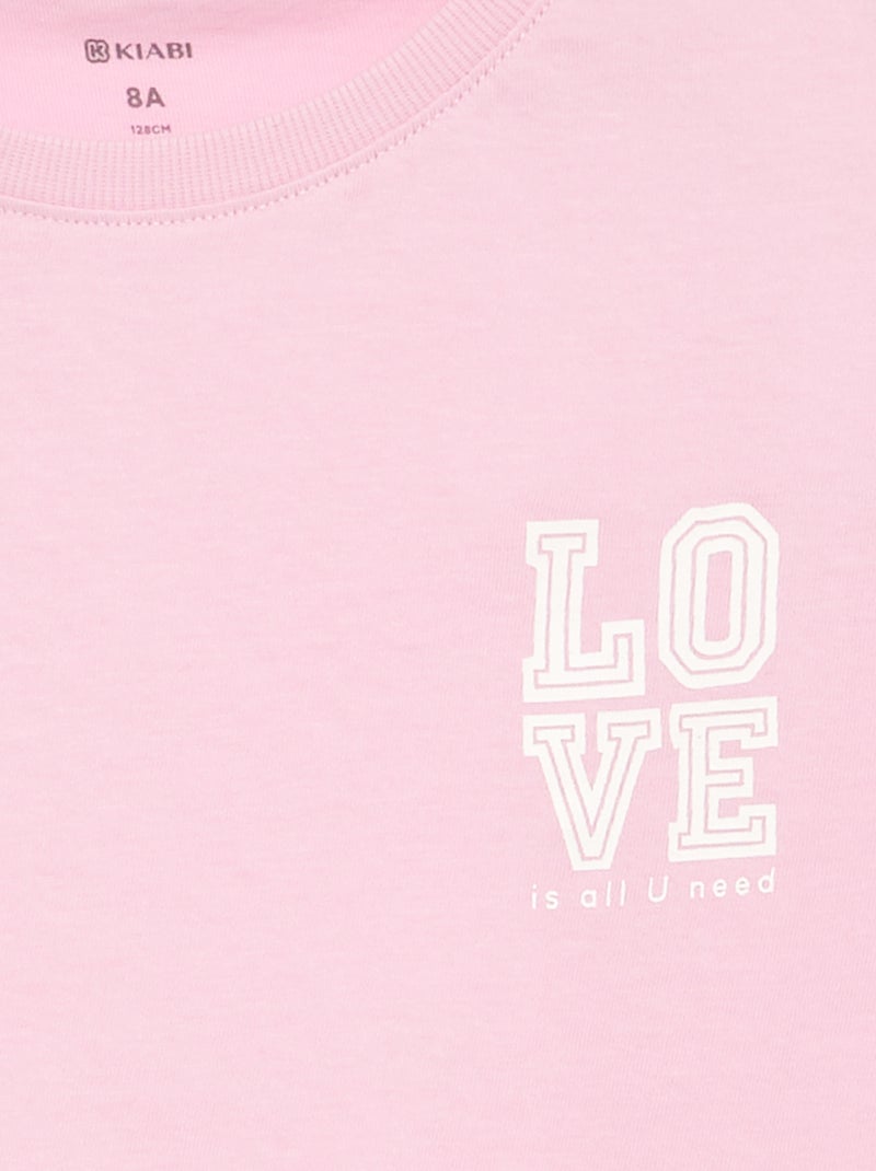 Camiseta de manga corta Rosa - Kiabi