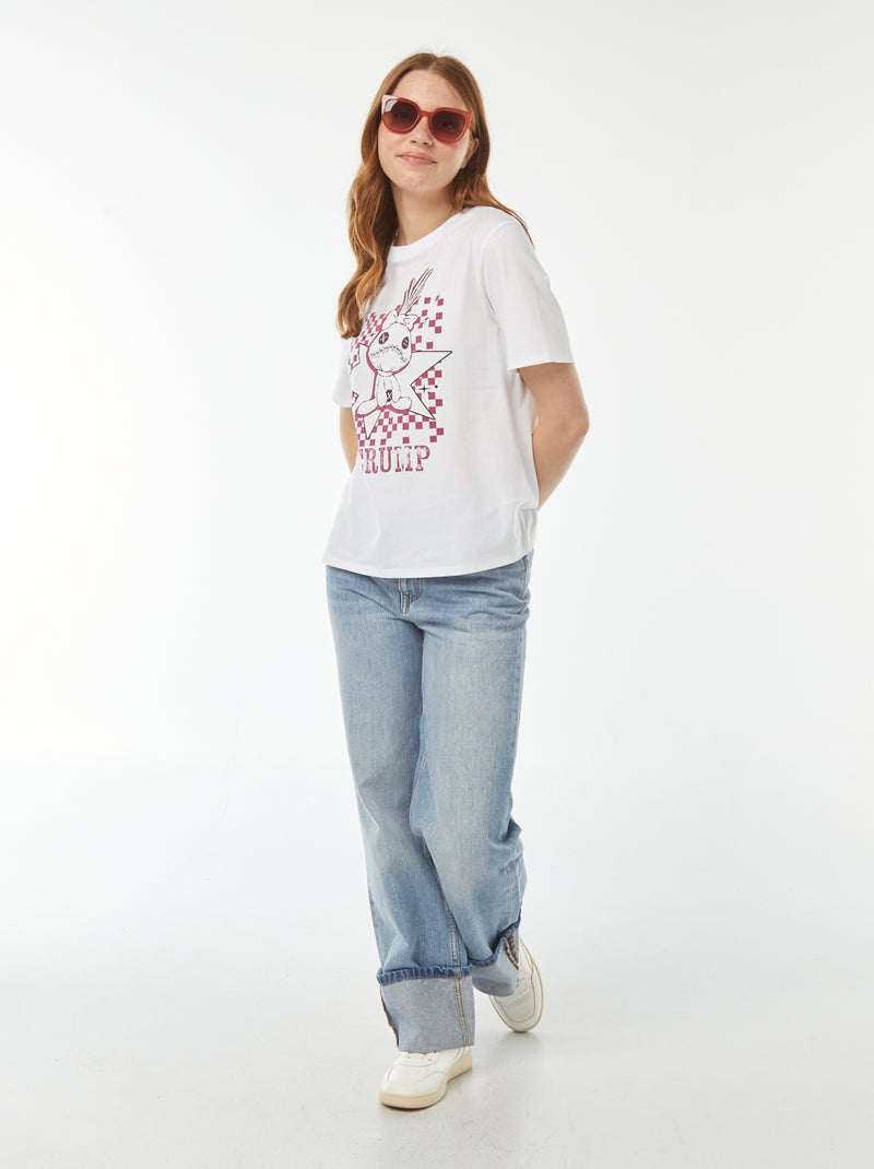 Camiseta de manga corta 'Scrum' 'Lilo & Stitch' de Disney Blanco - Kiabi