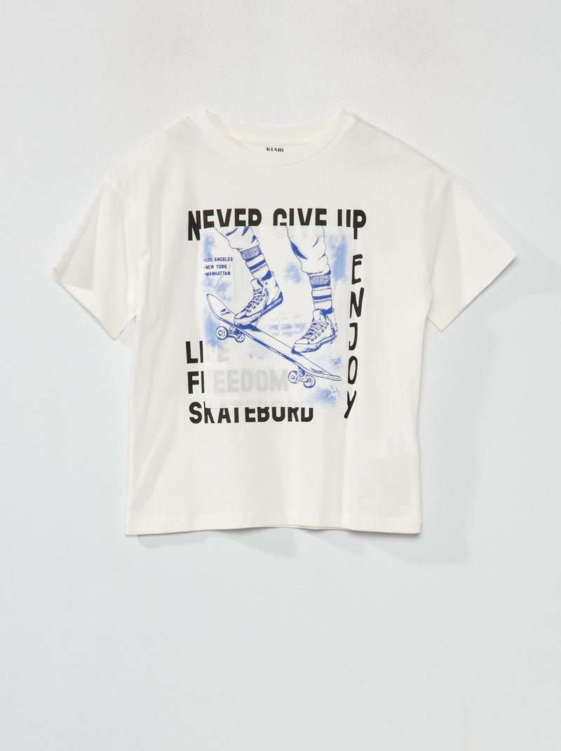 Camiseta de manga corta 'Skate' BLANCO - Kiabi