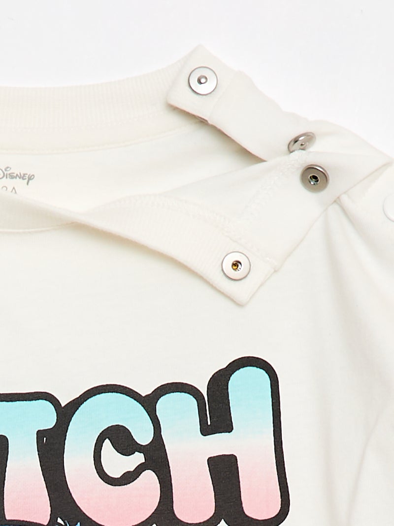Camiseta de manga corta 'Stitch' - Colección fácil de poner Blanco - Kiabi