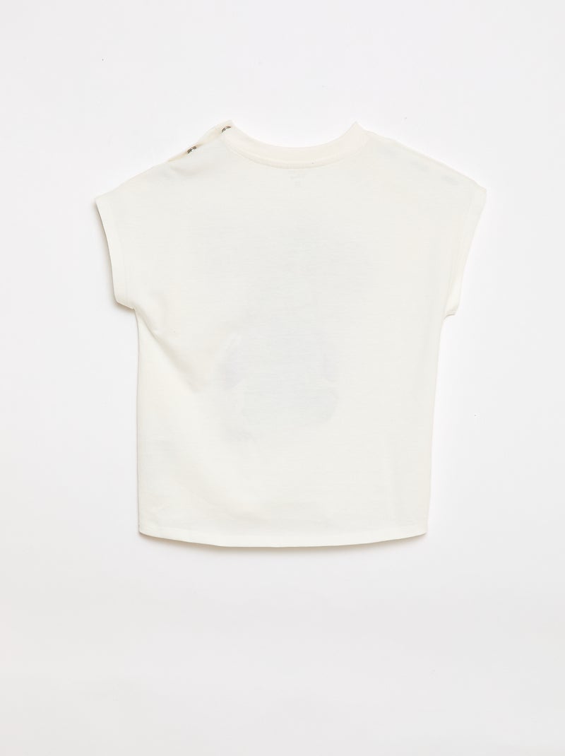 Camiseta de manga corta 'Stitch' - Colección fácil de poner Blanco - Kiabi
