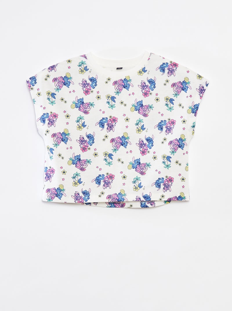 Camiseta de manga corta 'Stitch' Blanco - Kiabi