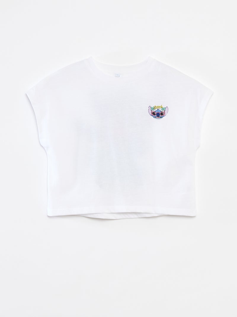 Camiseta de manga corta 'Stitch' Blanco - Kiabi