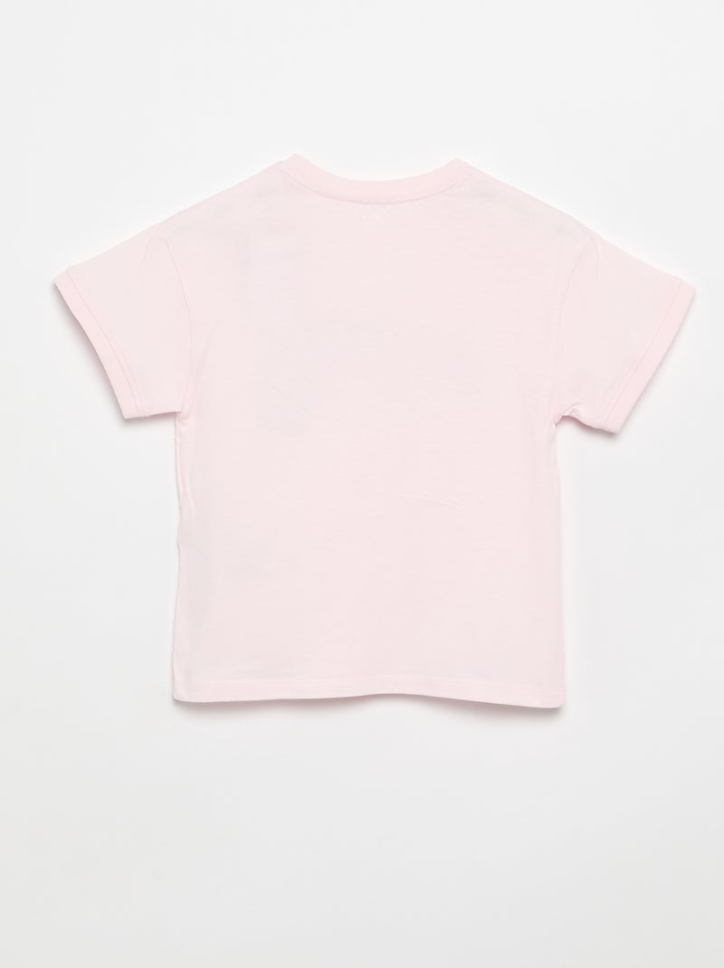 Camiseta de manga corta 'Stitch' Rosa - Kiabi