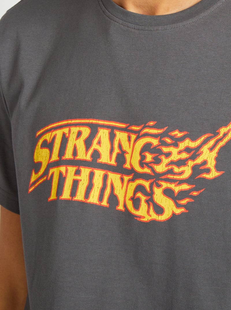Camiseta de manga corta 'Strager Things' GRIS - Kiabi