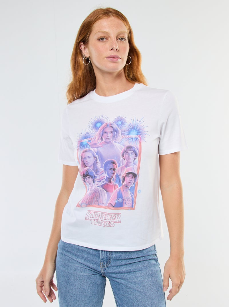Camiseta de manga corta 'Stranger Things' Blanco - Kiabi