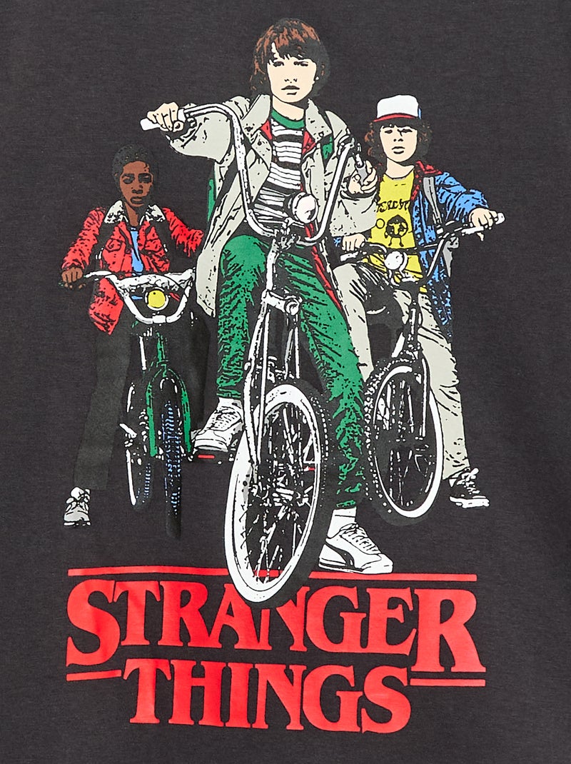 Camiseta de manga corta 'Stranger Things' Negro - Kiabi