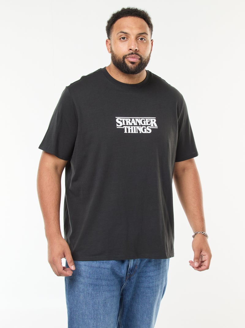 Camiseta de manga corta 'Stranger Things' Negro - Kiabi
