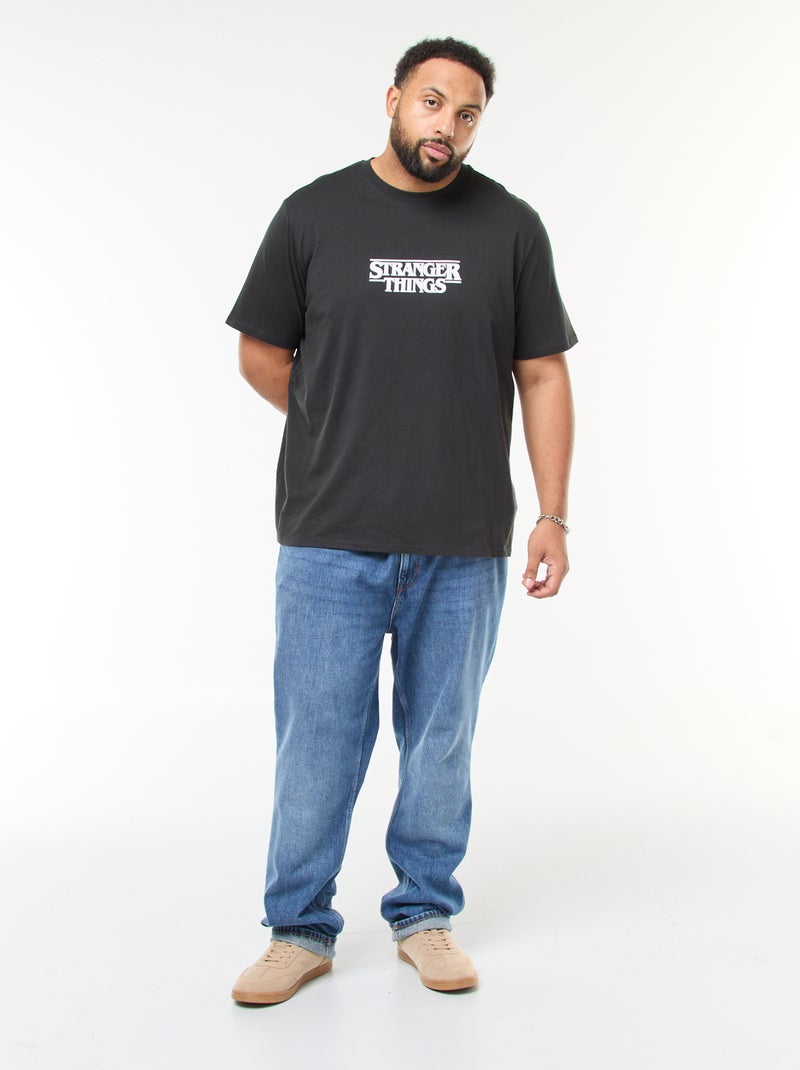 Camiseta de manga corta 'Stranger Things' Negro - Kiabi