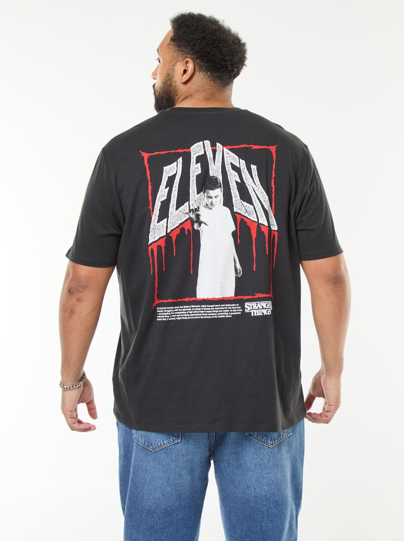 Camiseta de manga corta 'Stranger Things' Negro - Kiabi