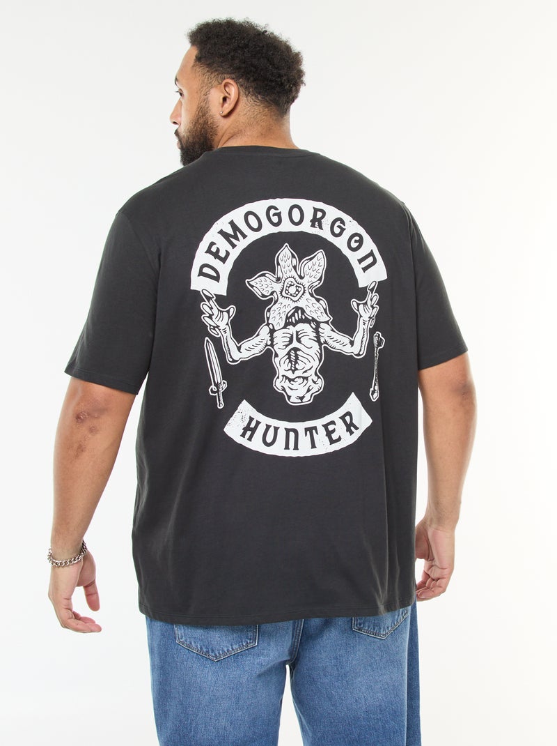 Camiseta de manga corta 'Stranger Things' Negro - Kiabi