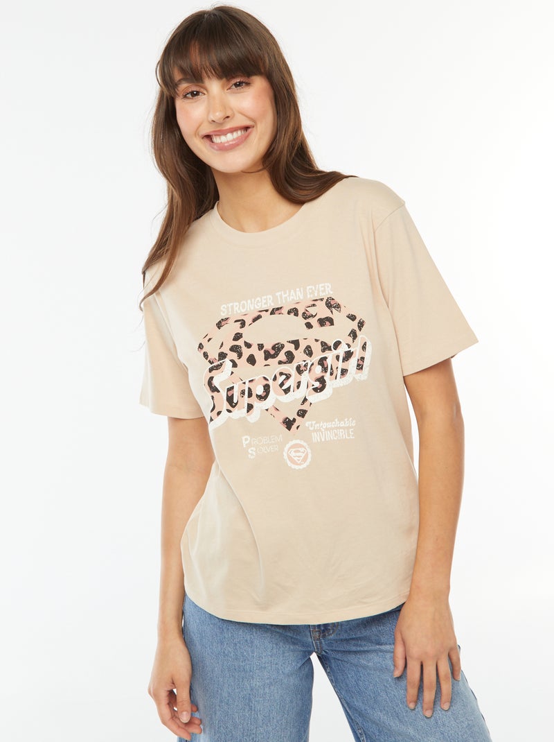 Camiseta de manga corta 'Superman' BEIGE - Kiabi