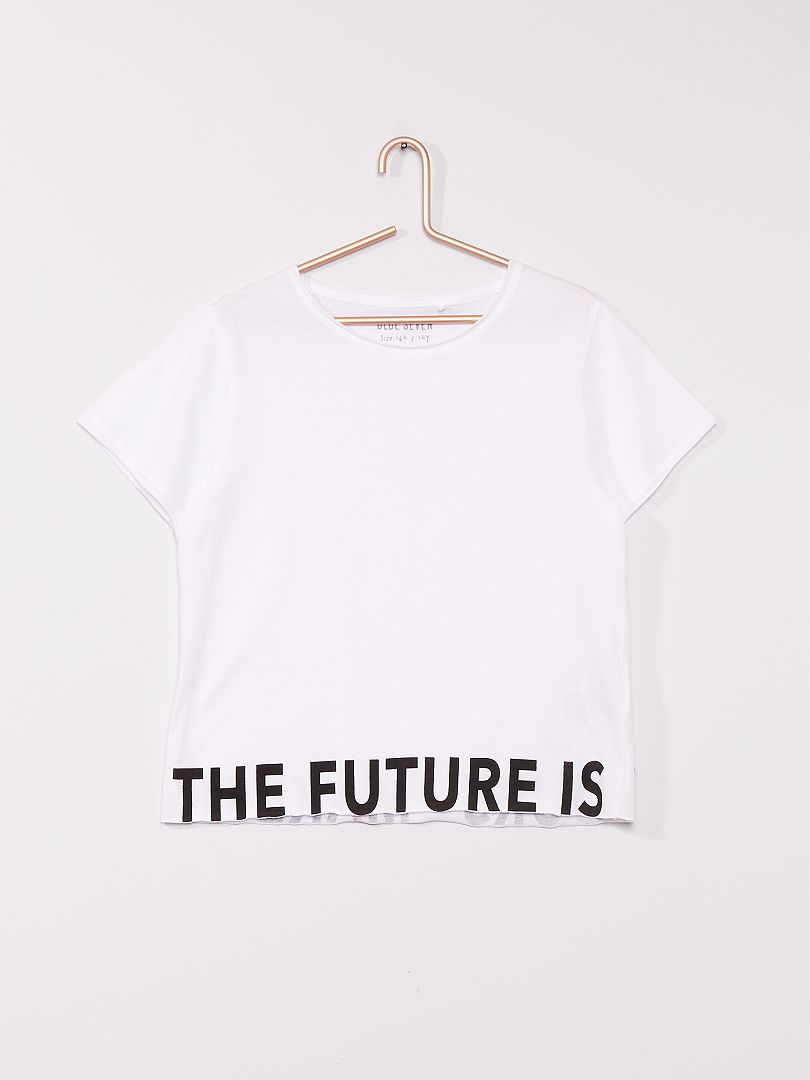 Camiseta de manga corta 'The future is yours' blanco - Kiabi