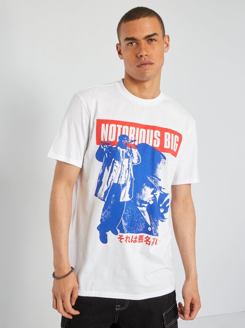 Camiseta de manga corta 'The Notorious Big' BLANCO - Kiabi