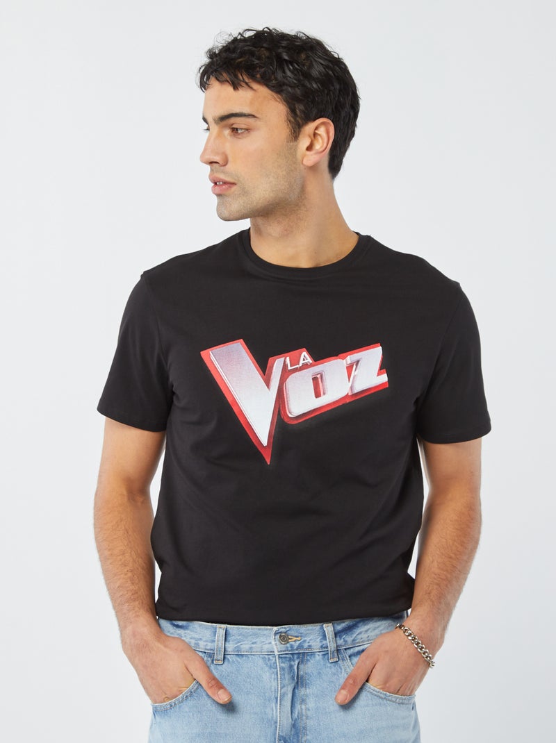 Camiseta de manga corta 'The Voice' Negro - Kiabi