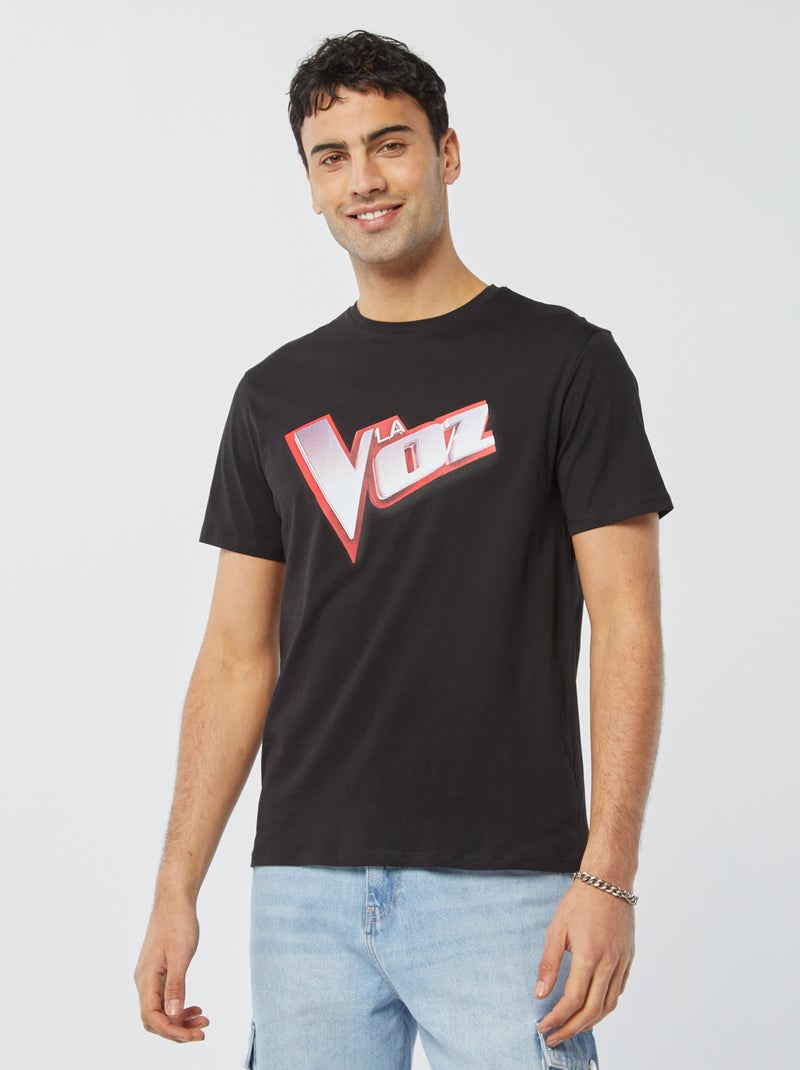 Camiseta de manga corta 'The Voice' Negro - Kiabi