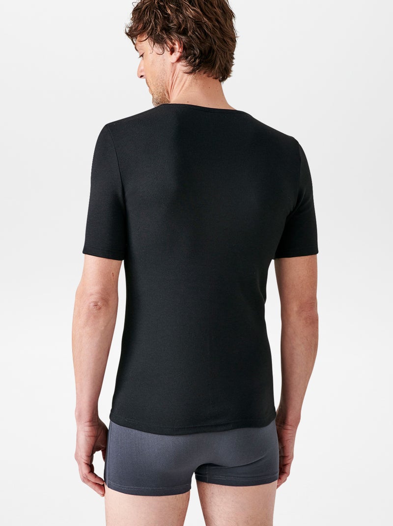 Camiseta de manga corta thermolactyl 'Damart' negro - Kiabi