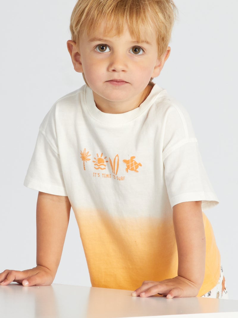 Camiseta de manga corta tie-dye NARANJA - Kiabi