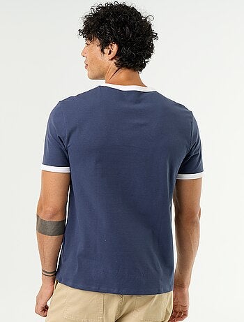 Camiseta de manga corta y bordes a contraste