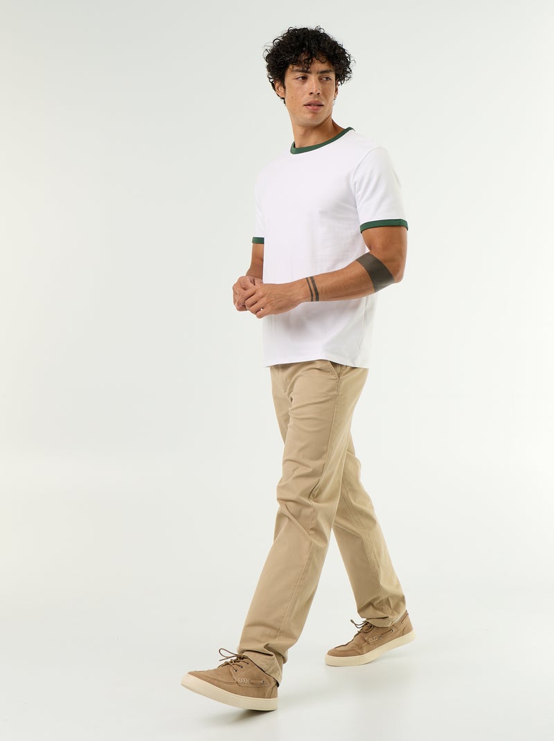 Camiseta de manga corta y bordes a contraste Verde - Kiabi