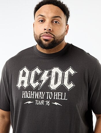 Camiseta de manga corta y cuello redondo 'ACDC' de algodón