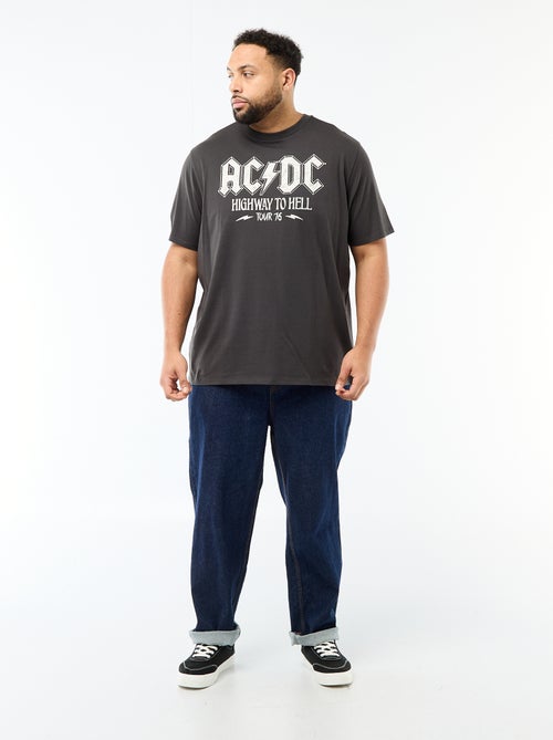 Camiseta de manga corta y cuello redondo 'ACDC' de algodón - Kiabi Camiseta de manga corta y cuello redondo 'ACDC' de algodón - Kiabi